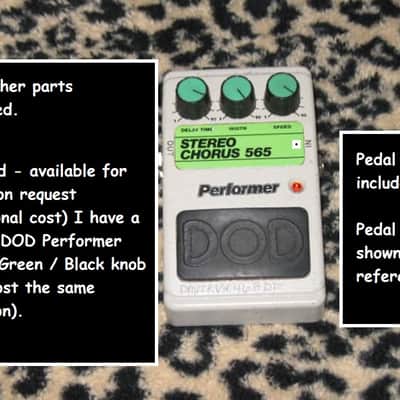 ONE lightly used genuine DOD Green & Black knob for 545-A Wah Filter or 565 Stereo Chorus (Performer Series) NO pedal - NO other items, 1980s, hard plastic, Green TOP, Black SIDES, Black Top EDGE, Black Position LINE image 23
