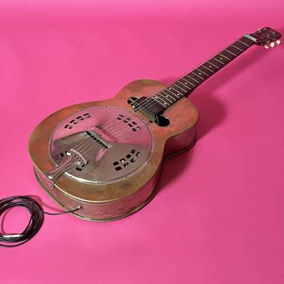 1936 Dobro M-32 Gold Roundneck fiddle edge resonator image 4