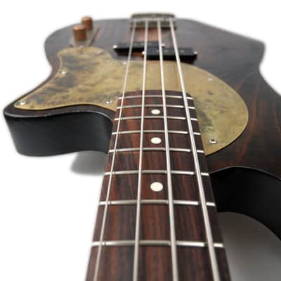 Offbeat Guitars "Priscilla" Bass - Distressed Pine Body, EMG Geezer Butler P/U, Aged Brass Pickguard image 7