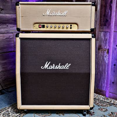 Vintage Marshall JMP 2203 MKII Master Lead 100-watt Amp Head w/ Matching 4x12 Speaker Cab - Fawn Tolex image 1