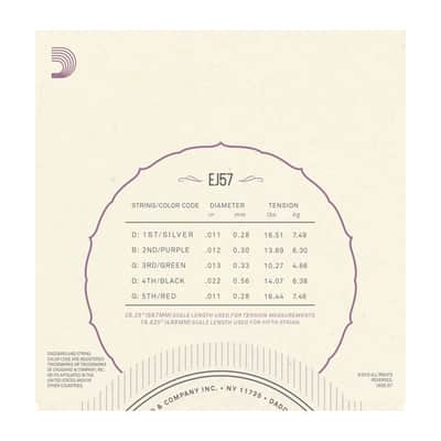 D'Addario EJ57 5-String Banjo Strings, Nickel, Custom Medium, 11-22 image 5