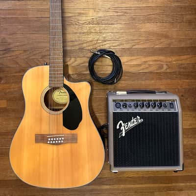 Fender CD-60SCE Dreadnought 12-String Acoustic Electric with Fender Acoustasonic 15 Chorus Amp image 1
