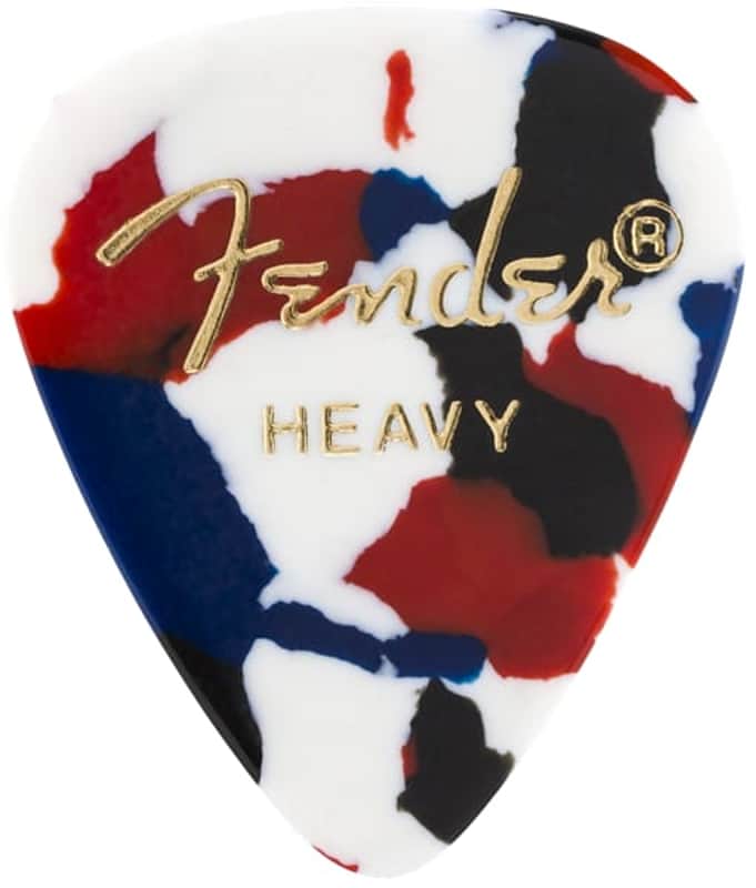 Fender - Classic Celluloid Guitar Picks - 351 Shape / Heavy / Confetti - Pack of 12 image 1