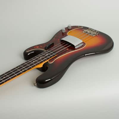 Fender  Precision Bass Solid Body Electric Bass Guitar (1962), ser. #83915, original brown tolex hard shell case. image 7