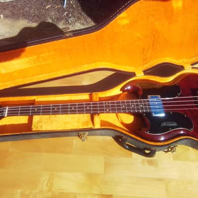 Lefty 1969 Gibson  EB-0 short scale with Factory Double Guards Left Handed image 19