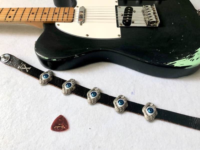 🪺HIDE Guitar strap🪺HIDE Rose Skull Silver Tiger FERNANDES HIDE