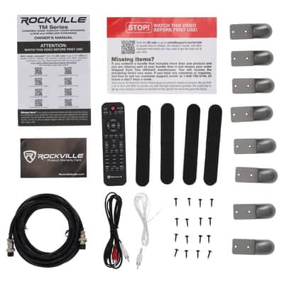 Rockville TM150D Dark Wood Powered Home Theater Tower Speakers 10" Sub/Bluetooth image 9