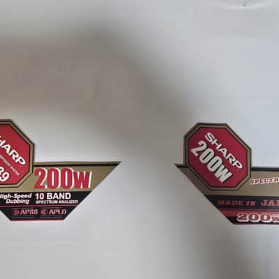 Sharp WF-939  Sticker Set, 5 pieces  JAPAN Boombox Cassette Deck image 4
