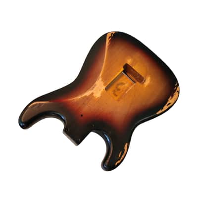 Relic NITRO three tone sunburst Gloss Alder Strat guitar body - 1.7kg image 8