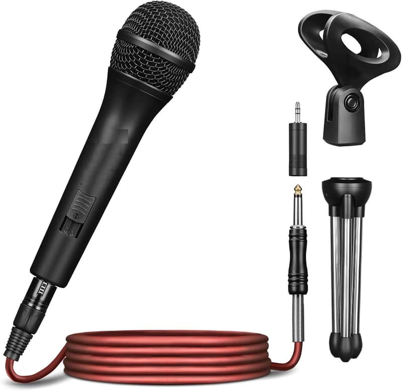 Professional Dynamic Microphone for Singing Karaoke Microphone with 16ft XLR to 1/4'' Audio Cable, Vocal Handheld Mic for Podcast Mixer Amplifier PA System image 1