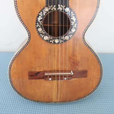 Antique 1890s Unknown Classical Baroque Parlor Guitar Exquisite Inlays Wood Rosewood Mahogany Martin Regal Washburn Possibly Made By Aubry-Maire or Jérôme Thibouville-Lamy (J.T.L.) Mirecourt, France image 2