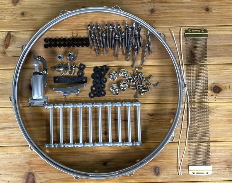 6.5"x14" Satin Chrome Snare Drum Hardware Kit - Satin image 1