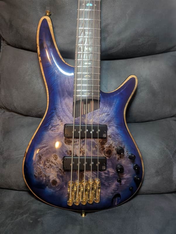 Ibanez SR2605 Premium Electric Bass Guitar, 5-String, Cerulean Blue Burst image 1