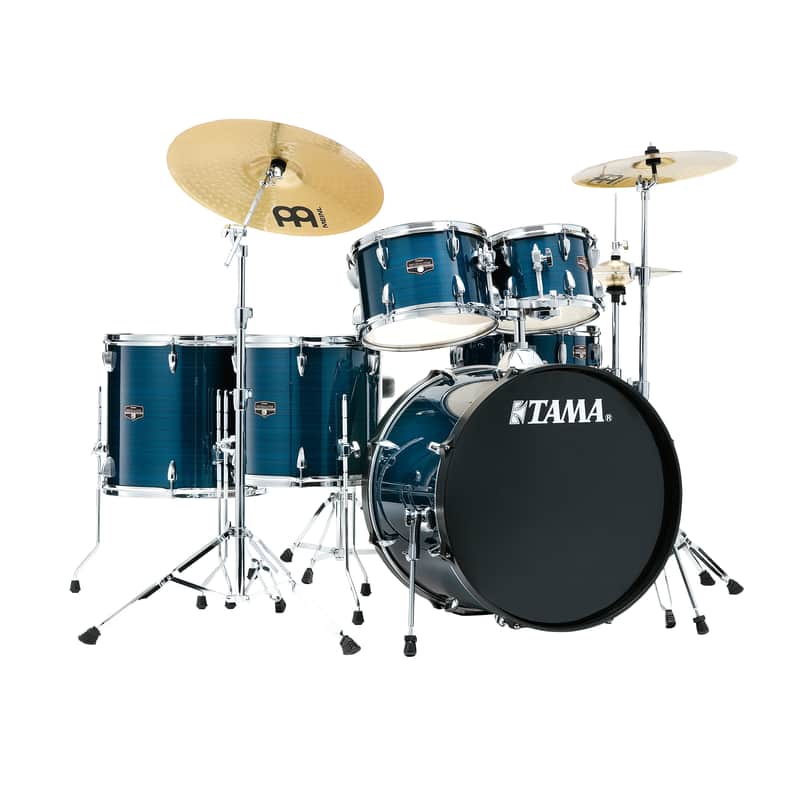 Tama Imperialstar 6-Piece Complete Drum Set w/22" Kick - Hairline Blue image 1