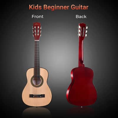 ADM Beginner Acoustic Classical Guitar 30 Inch Nylon Strings Wooden Guitar Bundle Kit for Kid Boy Girl Student Youth Guitarra Online Lessons with Gig Bag, Strap, Tuner, Extra String, Pick,Natural image 5