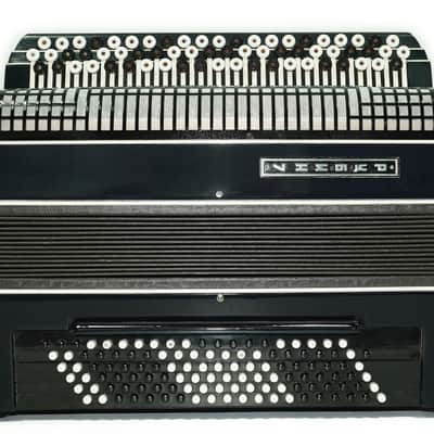 Converter Bayan Rubin 7 Free Bass and Stradella, 120 Bass Button Accordion, Vintage Russian Bayan Accordian with Straps and Case, 2717 image 4