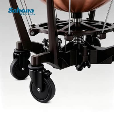 20-32 Inch Portable Marching Timpani Electric Copper Kettle Hydraulic Pedal Timpani with Large Wheels & Aluminum Stand image 3