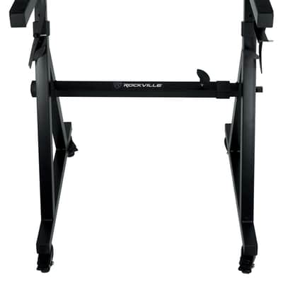 Rockville Z45W V2 Adjustable Z-Style 2-Tier Keyboard Stand+Wheels+Carry Bag image 3