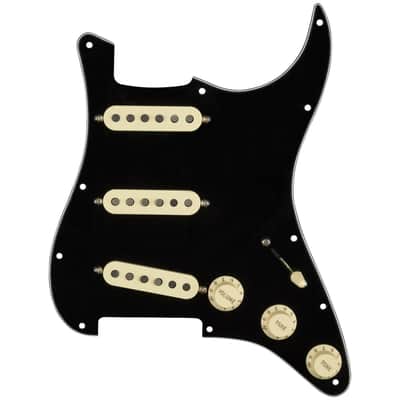 Pre-Wired Strat Pickguard, Custom Shop Texas Special SSS, Black 11 Hole PG image 4