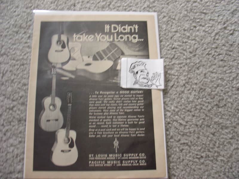 Alvarez-Yairi Vintage Advertisement for Alvarez-Yairi Guitar 1970's image 1