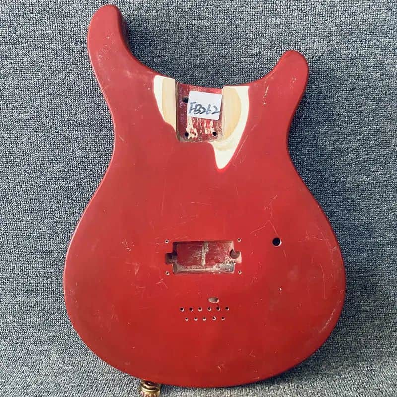 Red Single Humbucker Guitar Body with String Through Bridge image 1