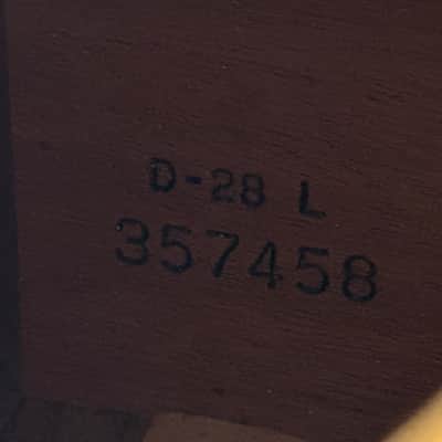1975 Martin D-28L Left Handed Dreadnought Acoustic Guitar w/ OHSC image 7
