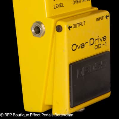 Boss OD-1 Overdrive 1980 Japan s/n 9900 Silver Screw Long Dash with JRC4558D op amp image 2