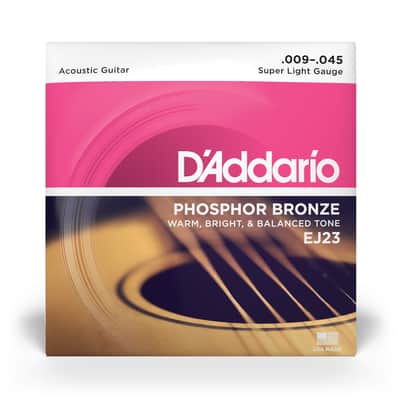 D'Addario EJ23 Super Light Phosphor Bronze Acoustic Guitar Strings 9-45 image 1