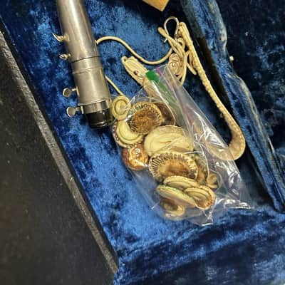 Early 1900's Pahme El Schultheis NYC 'Adolphe Sax' Silver Engraved Alto Saxophone image 16