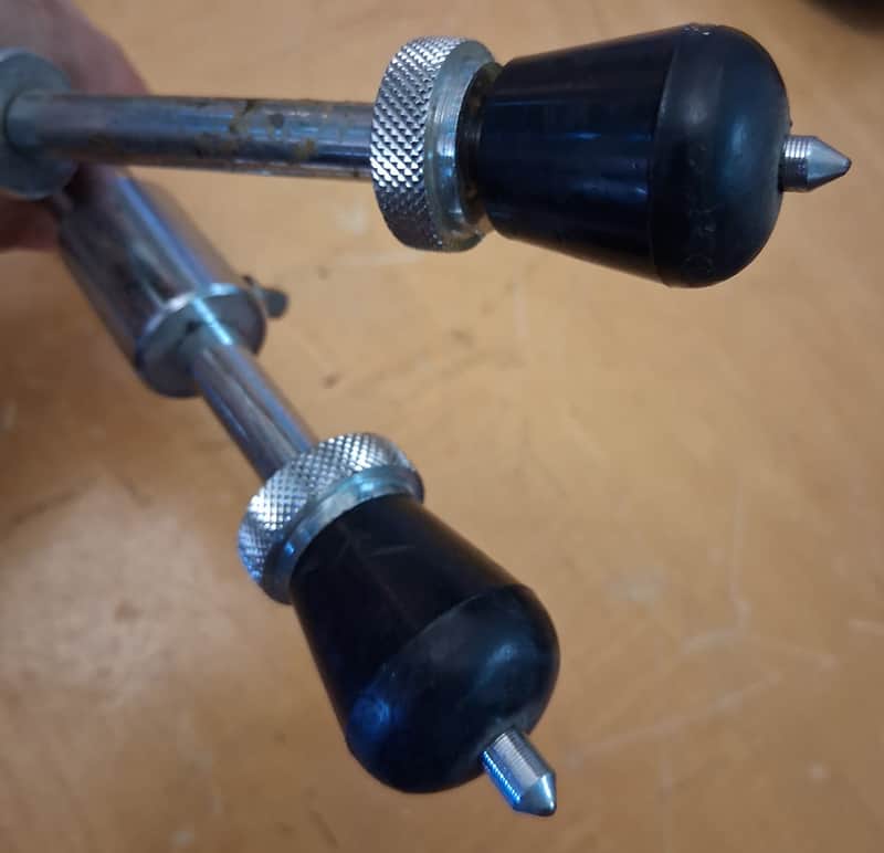 Pearl Export Bass Drum Spurs Legs Hardware Mounts Pair 90s - Chrome image 1