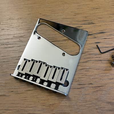Fender American Standard Telecaster Relic 1987-2007 Bridge Steel Block Saddle Chrome USA Tele image 2