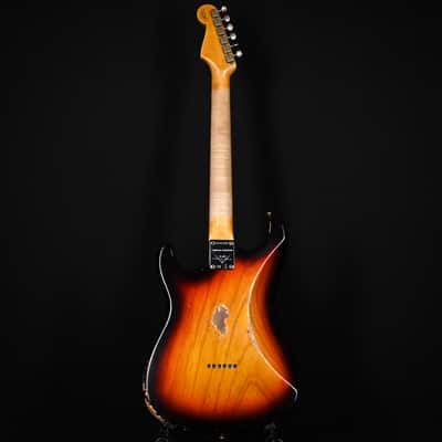 Fender Custom Shop Limited Edition Red Hot Hard Tail Stratocaster Heavy Relic- Faded Aged Chocolate 3 Tone Sunburst 2024 (CZ581284) image 4