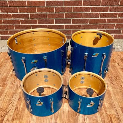 1970s Ludwig Mach 5 Pro Beat Drum Set Blue Sparkle 24/12/13/16 image 4