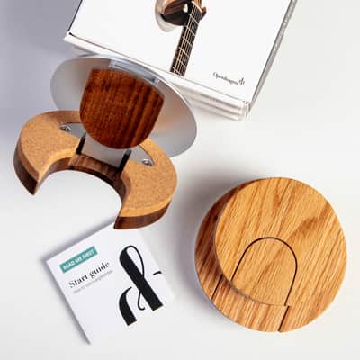 Collapsible Ukulele Wall Hanger and Wall Mount - Patented - Danish Design - Space Saving - Wooden - Oak Color - Scratch Proof - Award Winning image 5