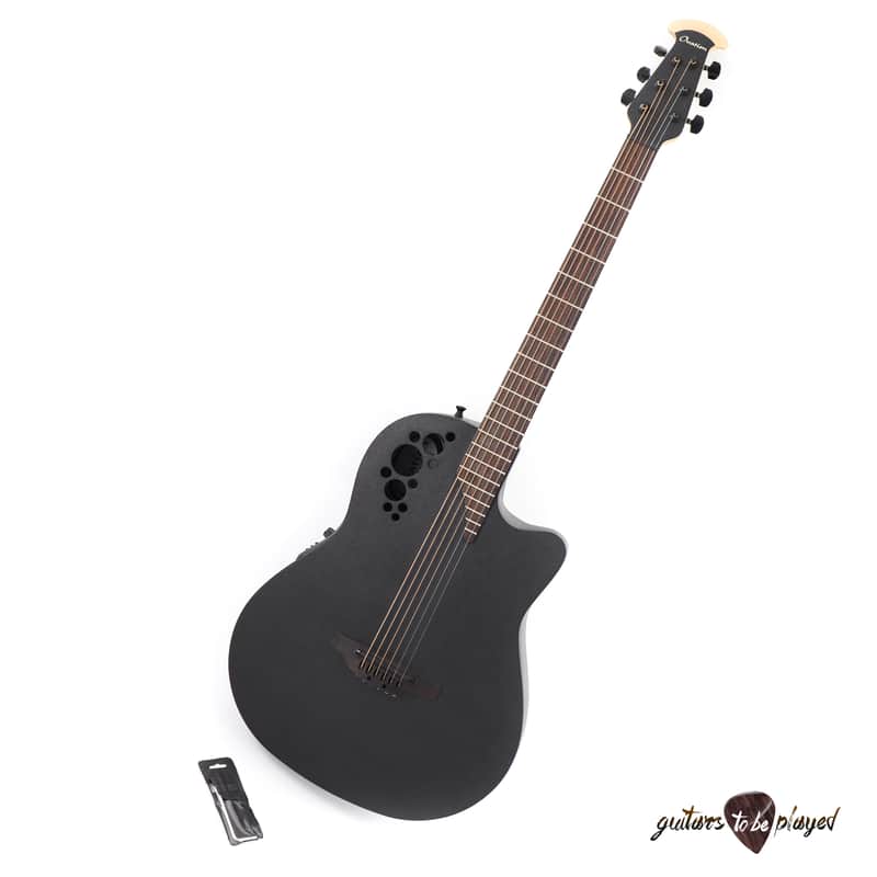 Ovation DS778TX Elite TX Mid Depth D-Scale Acoustic/Electric Guitar - Black image 1