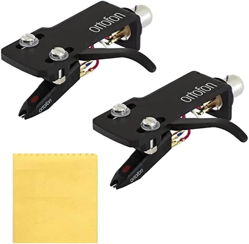 Ortofon OM Pro S Premounted DJ Cartridge on SH-4 Headshell 2-PACK Bundle with Liquid Audio Polishing Cloth image 1