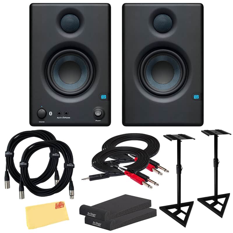 PreSonus Eris E3.5 BT Bluetooth Studio Monitor Pair w/ Monitor Stands image 1