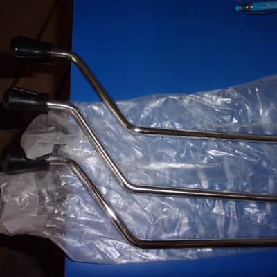 Gretsch  Lot of 3 Floor Tom Legs 21.5" Heavy Duty Chrome with rubber feet  new in bag image 1