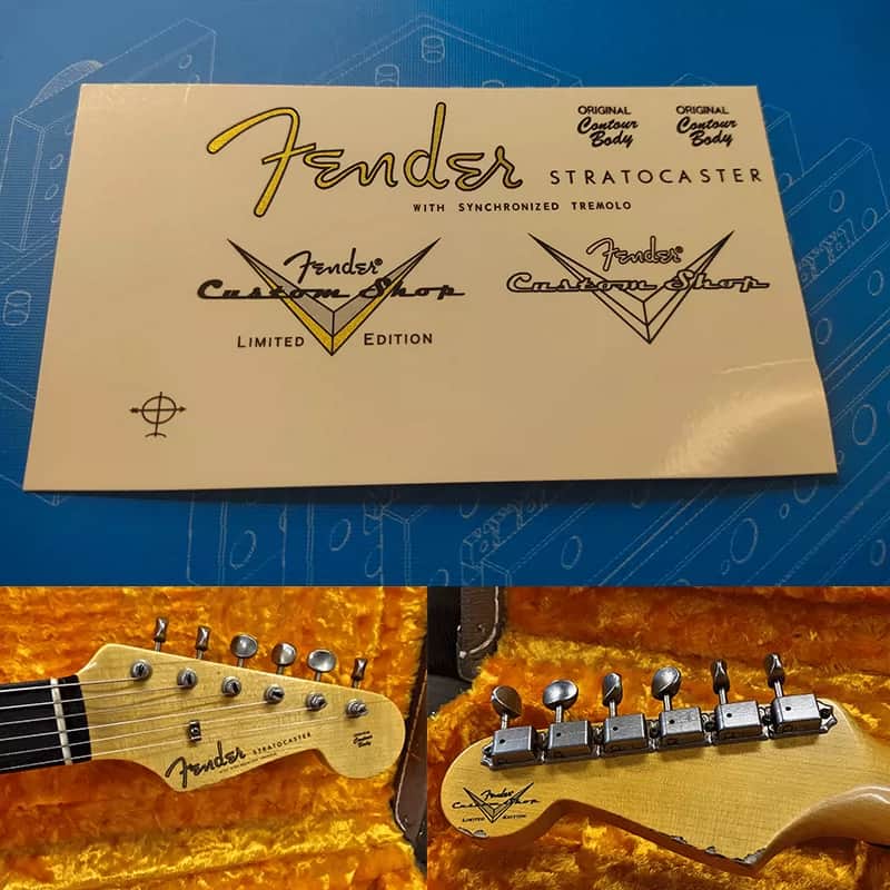Original Fender Electric Guitar Headstock Logo Water Transfer Decal with Peel-ST-60-62-Off Film image 1