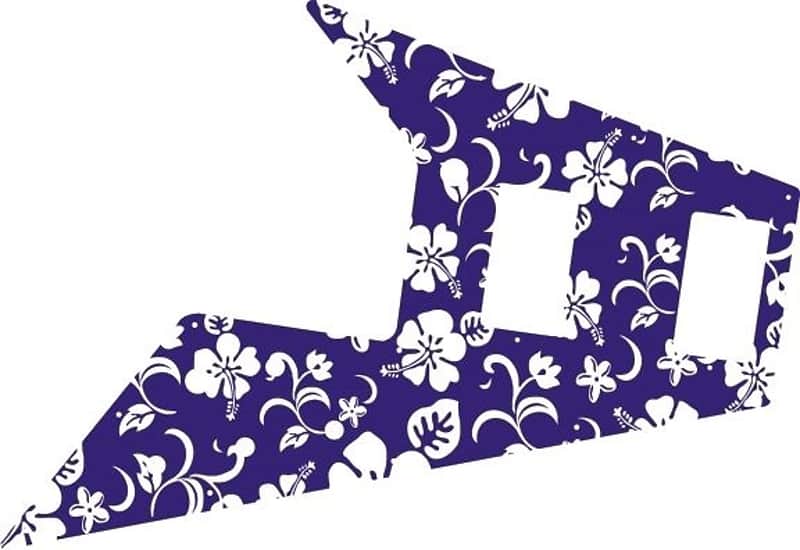 Pickguard Pick Guard Scratchplate Gibson Flying V Guitar Hawaiian Print BL image 1