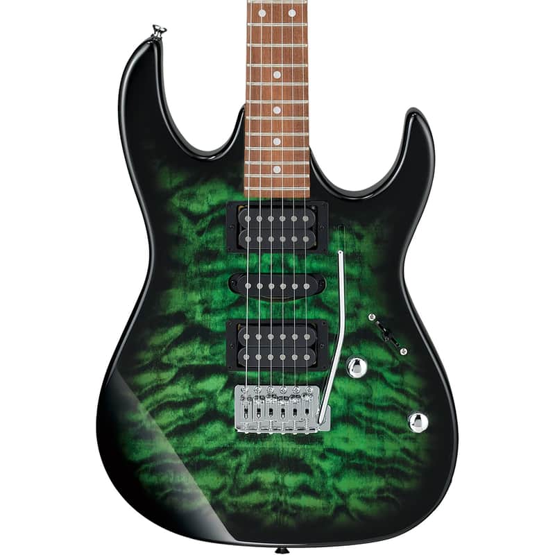 Ibanez GRX70QA RX Gio Electric Guitar, Transparent Green Burst image 1