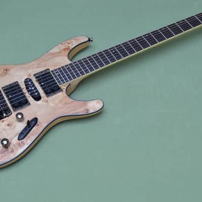 Ibanez S-Series S770PB Poplar Burl Natural Flat Guitar with Wizard II 3 Piece Maple Neck image 1