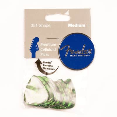 Genuine Fender® 351 Premium Picks, 12 pack, Green Moto 198-0351-871 image 2