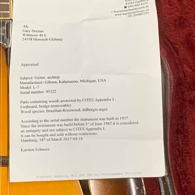 Pre-War 1937 Gibson L7 Archtop, w/DeArmond FHC Neck Pickup, Cremona- Sunburst & OHSC image 17