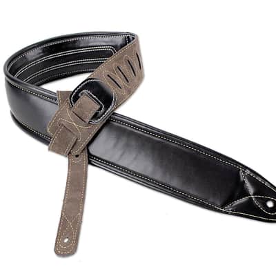 Walker and Williams C-34 Black Double Padded Premium Leather Guitar Strap image 6