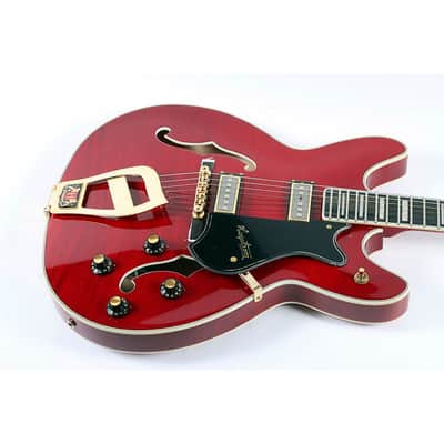 Hagstrom '67 Viking II Hollowbody Electric Guitar Regular Transparent Wild Cherry image 3