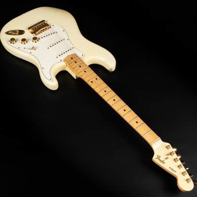 1980 Fender The STRAT with Maple Fretboard - Olympic White | USA Fullerton Vintage Stratocaster Dan Smith Era 22-Karat Gold Hardware Matching Headstock | OHSC image 7