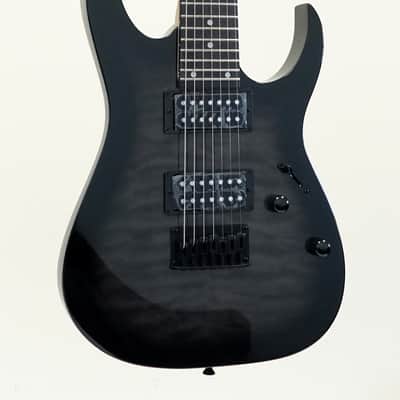 Ibanez Gio RG7221QA 7-String Electric Guitar Transparent Black Sunburst image 2