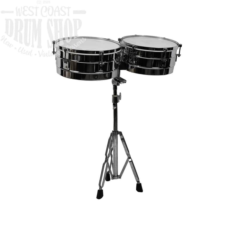 Used Generic Timbale 14" & 15" Set w/ Stand image 1