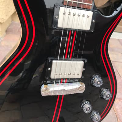 Paul Reed Smith PRS SC 245 w/ Birds - Pinstripe “1 of a kind” 2010 Black / Red image 2